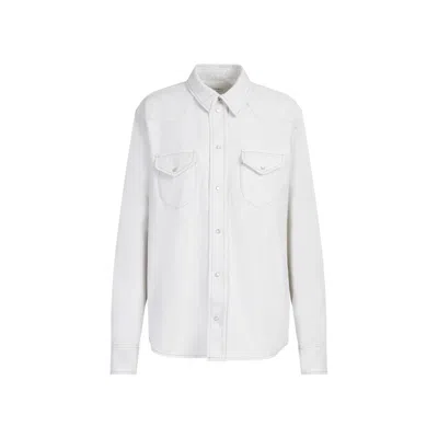 Bally Bone Cotton Shirt In White