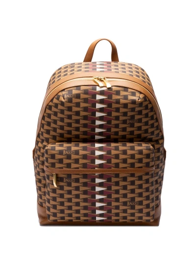 Bally `bord Trekk Monogram` Backpack In Beige