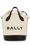 Bally Ivory Canvas Bar Bucket Bag