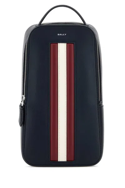 Bally Bovine Leather Crossbody Handbag In Blue