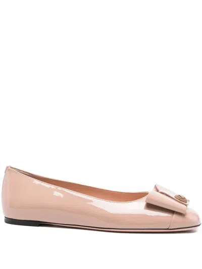 Bally Bow-embellished Ballet Flats In Pink
