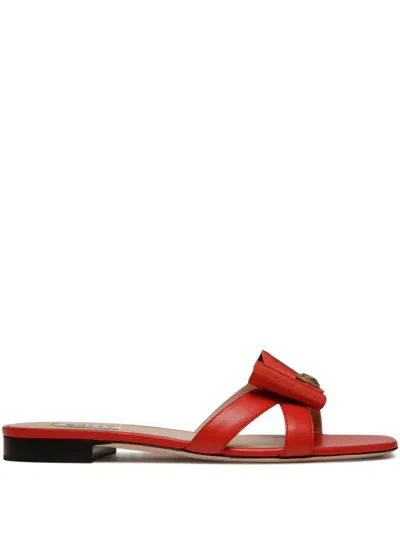 Bally Bow-embellished Leather Sandals In Red