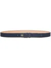 Bally Brett Suede Logo-buckle Belt In Blue