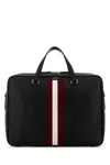 Bally Black Leather Briefcase In Black