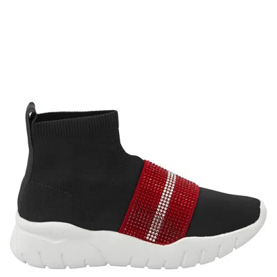 Bally Brixie Sock Style Sequin-embroidered Sneakers In Black