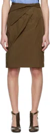 Bally Brown Drape Midi Skirt In U8i1 - Kamil Brown 2
