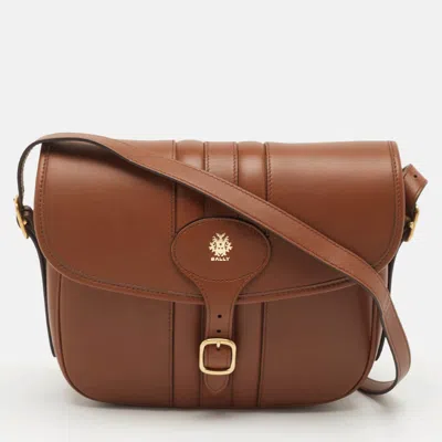Pre-owned Bally Brown Leather Beckett Messenger Bag