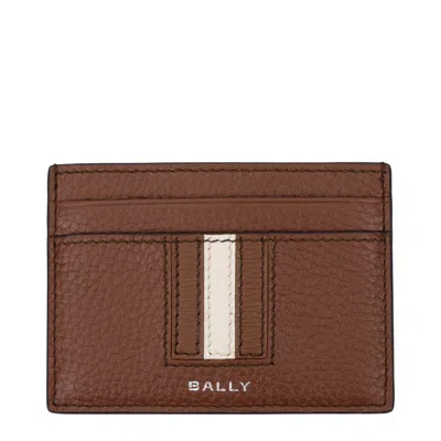 BALLY BROWN LEATHER CARDHOLDER