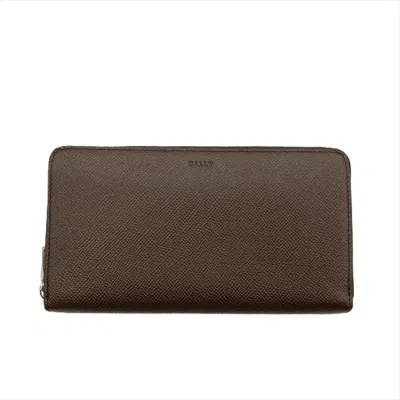 Pre-owned Bally Brown Leather Long Wallet (bi-fold) ()