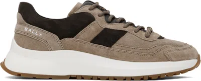 Bally Brown Outline Sneakers In Deepsepia/ebano