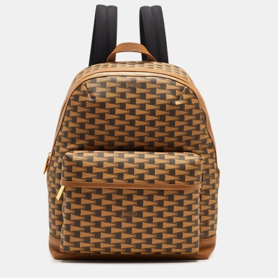 Pre-owned Bally Brown Printed Coated Canvas Bord Trecky Backpack