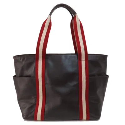 Pre-owned Bally Brown Red Color Leather Tote Bag ()