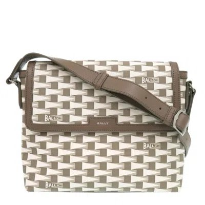 Pre-owned Bally Brown White Leather Shoulder Bag () In Brown, White
