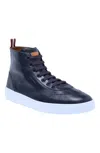 Bally Man Sneakers Navy Blue Size 6.5 Lambskin In Blue