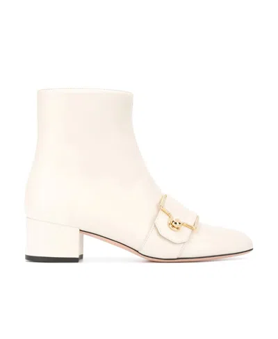 Bally Buckle Detail Ankle Boots In Metallic