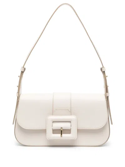Bally Buckle-detail Leather Shoulder Bag In Neutral