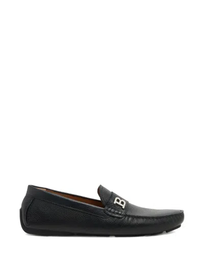 Bally Buckle Driver Leather Loafers In Black