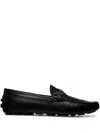Bally Buckle-embellished Leather Loafers In Black