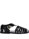 Bally 15mm Steva Leather Fisherman Sandals In Black
