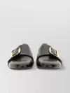 Bally Buckle Leather Loafers Round Toe In Black