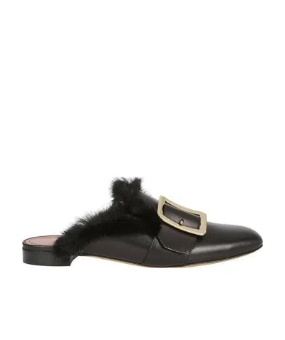 Bally Buckle Muller Shoes In Black