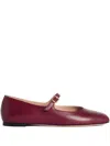 Bally Buckle-strap Leather Ballet Flats In Burgundy