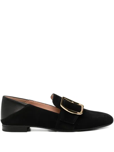 Bally Buckle Strap Loafers In Black