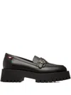 Bally Buckle-strap Platform Loafers In Black