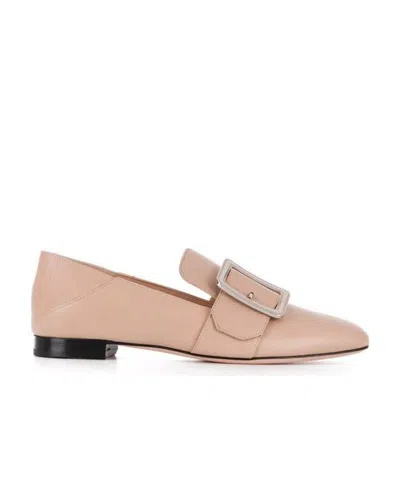 Bally Buckled Leather Loafers In Nude