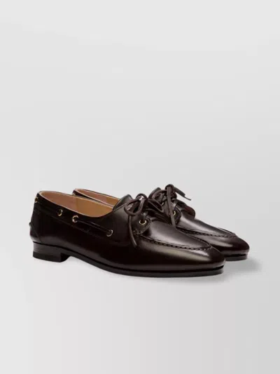 BALLY BUFFALO LEATHER LOAFERS GOLD HARDWARE
