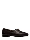 Bally Buffalo Leather Moccasin-style Flat Shoes With Subtle Stitching In Burgundy