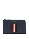 Bally Business Ribbon Leather Cardholder In Blue