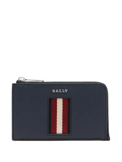 Bally Business Ribbon Leather Cardholder In Blue