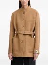 Bally Button Belted Coat In Brown