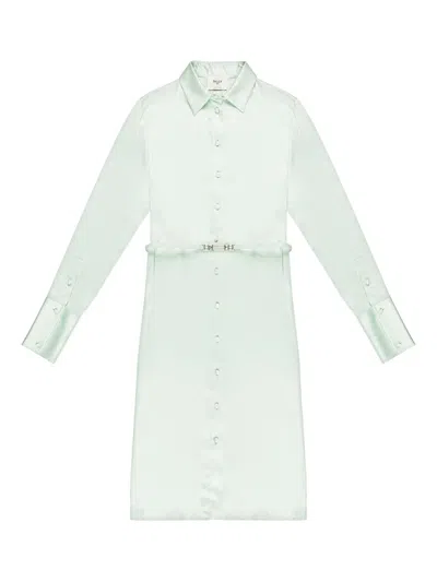 Bally Button-fastening Belted Midi Shirt Dress In Blue