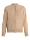Bally Button Round-neck Cardigan In Neutral