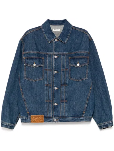 Bally Button-up Denim Jacket In Blue