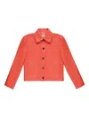 Bally Button-up Leather Jacket In Orange