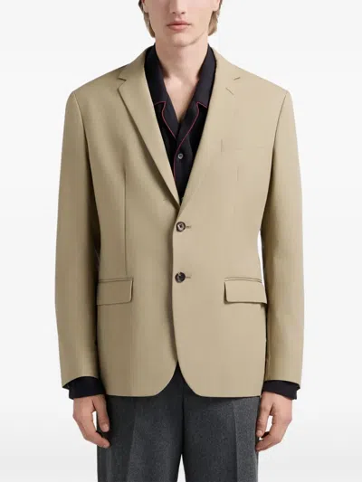 Bally Buttoned Cotton Blazer In Neutral