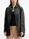 Bally Buttoned Leather Jacket In Black
