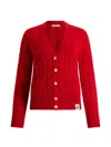 Bally Cable-knit Patch-pocket Cardigan In Red