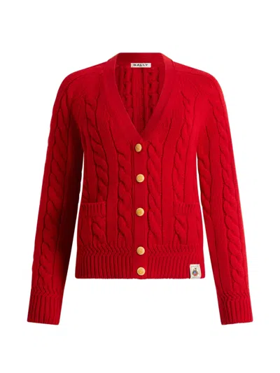 BALLY CABLE-KNIT BUTTONED CARDIGAN