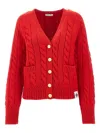 Bally Cable-knit Cardigan In Red