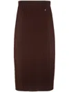 Bally Cable-knit Midi Skirt In Brown