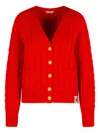 Bally Cable-knit Patch-pocket Cardigan In Multi