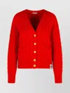 Bally Extrafine Merino Wool Cardigan In Red