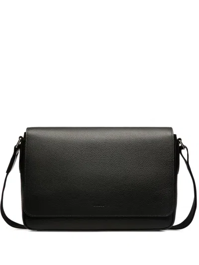 Bally Cadin Leather Messenger Bag In Black