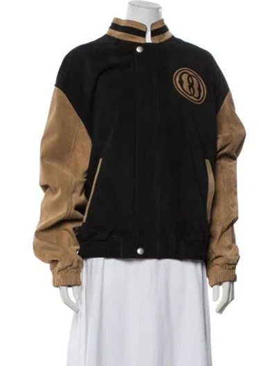 Pre-owned Bally Calf Leather Bomber Jacket W/ Tags In Black