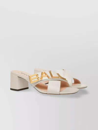BALLY CALF LEATHER CROSSOVER STRAP MULES