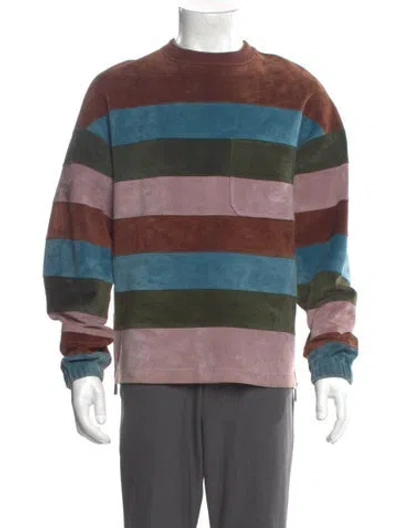 Pre-owned Bally Calf Leather Striped Sweatshirt In Multi